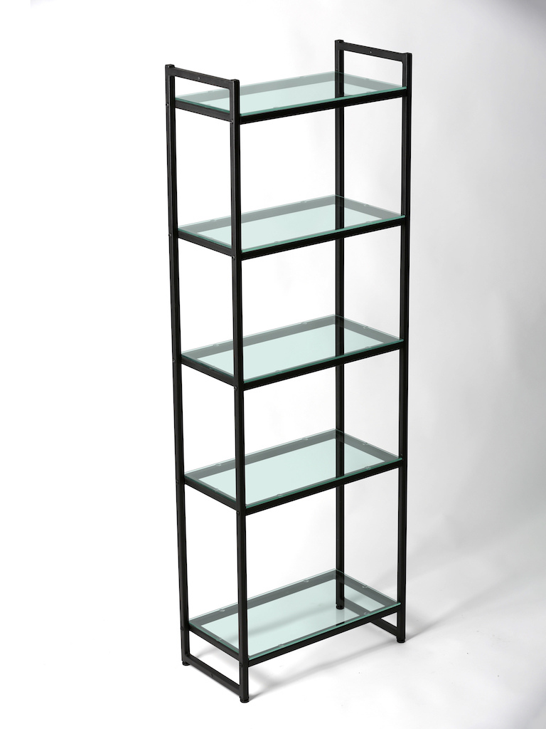 Стеллаж с полками PORTA ПС-1706Ч, 170 × 59 × 30 см, 5 полок — Стекло